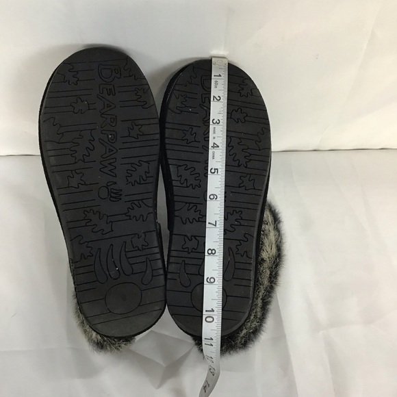 BEARPAW Tigris Winter Boots Size 8 Black Suede Faux Fur Snow Boot Wool Lined - Picture 9 of 11